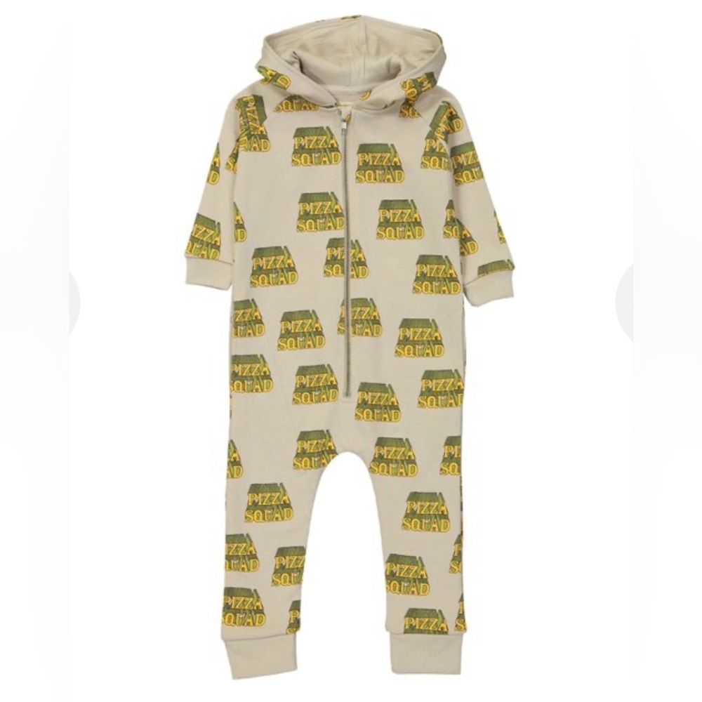 Hugo Loves Tiki Organic Cotton Pizza Squad Zip Up Jumpsuit, 18/24 Months
